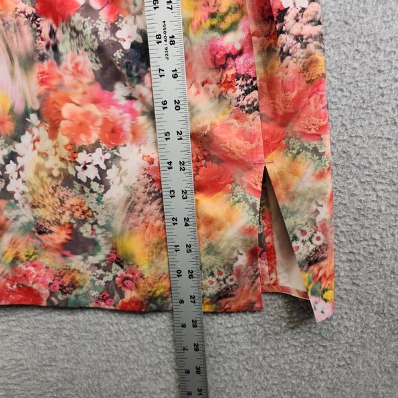 Athleta Top Womens SP Pink Watercolor Zephyr Tank Silky Sleek Side Slits Cooling - Picture 9 of 11